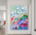 Farbige Blütenblätter abstrakt von Palettenmesser Wandkunst Minimalismus